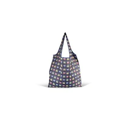 Abbildung von BRISA VW Collection Volkswagen Wiederverwendbare Polyester Einkaufs Beutel Shopper Bag Tasche mit T1 Bus Motiv (Samba Stripes/Bunt)