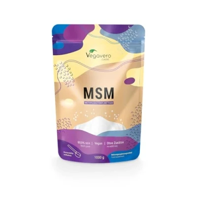 Abbildung von MSM Pulver 1000 g Vegavero® 99,9% rein Preis Leistungs Sieger 2024* Deutsche Produktion Methylsulfonylmethan Organischer Schwefel kristallines Laborgeprüft &amp; Ohne Zusätze Vegan