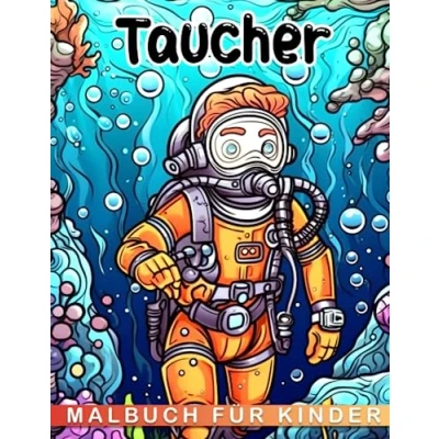 Abbildung von Taucher Malbuch für Kinder: Über 30 Unterwasser Illustrationen Kinder und Erwachsene, perfekt Geburtstage, Weihnachten, Scherzgeschenke Wichtelgeschenke.
