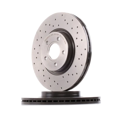 Abbildung von BREMBO XTRA LINE 09.A728.1X Bremsscheibe 320 25 5 gelocht/innenbel. beschichtet hochgekohlt VOLVO: V50, V40 Hatchback, S40 II, FORD: Focus 2