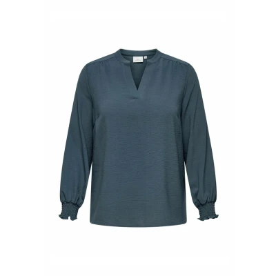 Abbildung von ONLY Carmakoma Carmetta LIFE Vneck Bluse, Damen, Größe: 44, Ombre blue