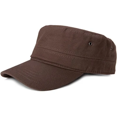 Abbildung von styleBREAKER Unisex Cap im Military Stil aus robustem Baumwoll Canvas, Klettverschluss verstellbar 04023020, Farbe:Dunkelbraun