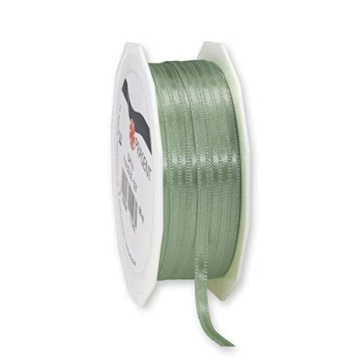 Abbildung von PRÄSENT C.E. Pattberg Satin altgrün, 50 m Satinband zum Einpacken von Geschenken, 3 mm Breite, Geschenkband Dekorieren &amp; Basteln, Dekoband, Anlass