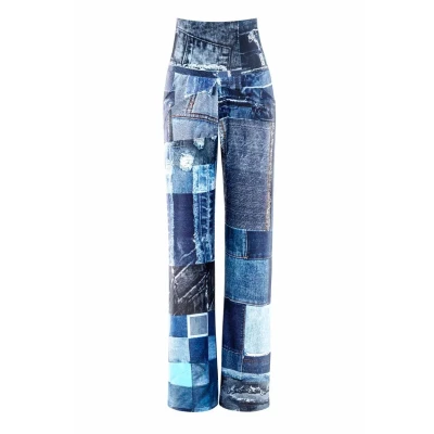 Abbildung von Winshape Jeans Straight Leg, Damen, Größe: XXL, Patchwork blue
