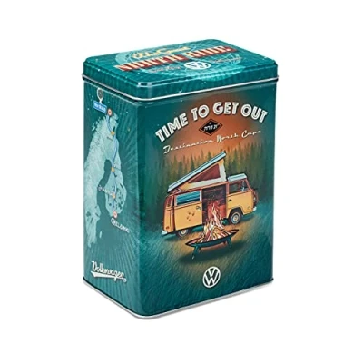 Abbildung von Volkswagen 7E9069649 Vorratsdose Blechdose Keksdose T2 Bulli Motiv, Heritage Kollektion, Frischhaltedose mit Deckel, Grün