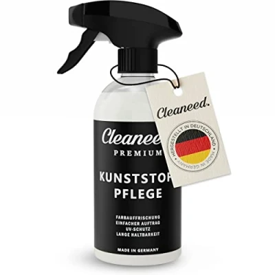 Abbildung von Cleaneed Premium Kunststoffpflege Made in Germany Farbauffrischung, UV Schutz, Lange Haltbarkeit, Einfacher Auftrag, Matt 500ml