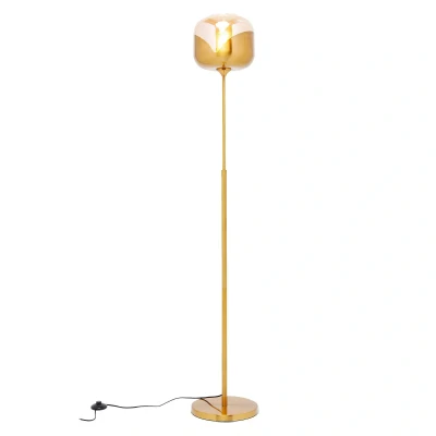 Abbildung von Kare Design Stehleuchte Golden Goblet Ball, Gold, Stehlampe, Vintage, Stahlgestell, Stahl/Glas Schirm, kein Leuchtmittel inklusive, 160x25x25 cm (H/B/T)
