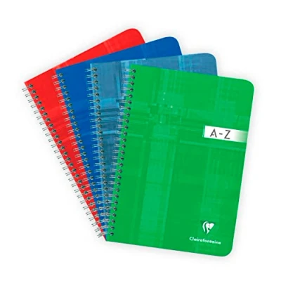 Abbildung von Clairefontaine 8549C Vokabelheft / Adressbuch mit Spiralbindung DIN A5 14,8x21 cm, 90 Blatt, kariert, 90g, farbig sortiert, 1 Stück