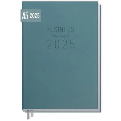 Abbildung von Häfft® Business Timer 2025 A5 &quot;Petrolgrau&quot; 1 Woche 2 Seiten Buchkalender, Terminplaner, Wochenplaner, Wochenkalender, Organizer, Terminkalender nachhaltig &amp; klimafreundlich