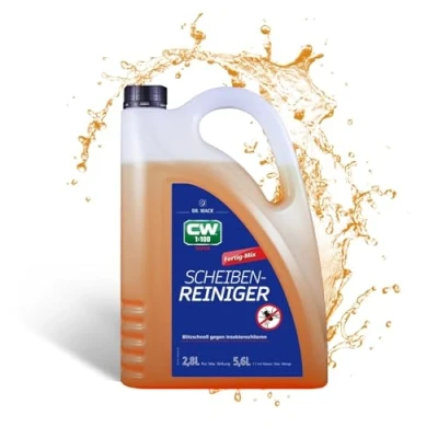 Abbildung von DR. WACK CW1:100 Super Scheibenreiniger Fertig Mix 2,8 l 1:1 Konzentrat mit Antikalk Formel Reiniger für Scheinwerfer &amp; Scheibenwaschanlagen bis zu 5,6 Flüssigkeit Hochwertige Autopflege