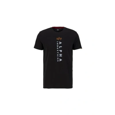Abbildung von Alpha Industries Print T Tshirt print, Herren, Größe: Large, Black