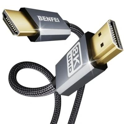 Abbildung von BENFEI 8K HDMI 2.1 Kabel 3M, Zertifiziertes Ultra High Speed HDMI® 8K@60Hz 4K@240Hz/165Hz/144Hz/120Hz 48Gbit/s HD eARC HDR 10+ HDCP 2.3 Dolby Vision VRR für TV/PS5/PS4/ Xbox Serie X