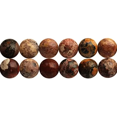 Abbildung von SKYBEADS 8mm Runde Leopardenjaspis Naturstein Perlen zum Auffädeln 38cm Strang Approx 46 Stück