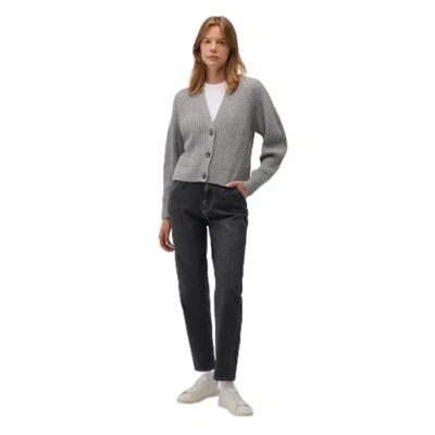 Abbildung von Mavi Damen Stitch Detailed Cardigan Strickjacke, Grey Melange, M