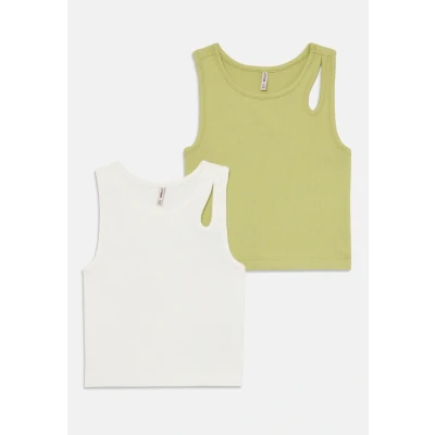 Abbildung von ONLY Girls Kognessa LIFE CUT OUT 2 PACK Top für Kinder, Größe: 110/116, Nile/cloud dancer