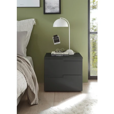 Abbildung von SPICE Nachttisch in Weiß Hochglanz Moderner Nachtschrank mit Schubladen und viel Stauraum 46 x 42 40 cm (B/H/T)
