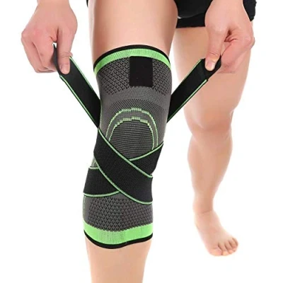 Abbildung von Vitoki 1 Stück Kniebandage für Damen und Herren, Sport Männer Knieschoner Kniestützer Sportarten Gelenkschmerzlinderung, Grün L