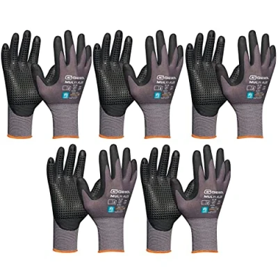 Abbildung von vasalat Handschuhe mit Noppen Montagehandschuhe Gr 7 Gebol Arbeitshandschuhe Multiflex robust und atmungsaktiv 5 Paar
