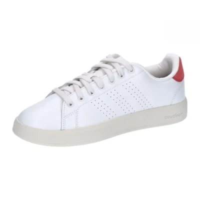 Abbildung von adidas Herren Advantage Premium Leather Shoes Schuhe, core White/core White/Bright red, 40 2/3 EU