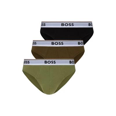 Abbildung von BOSS Brief Power 3 PACK Slip, Herren, Größe: Medium, Green/black/olive