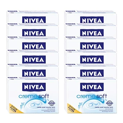 Abbildung von NIVEA Creme Soft Seife, 12er Pack (12 x 100 g) Handwäsche reinigt sanft und pflegt Ihre Haut, Handseife schützt Hände beim Waschen