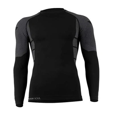 Abbildung von STARK SOUL Herren Ski Funktionswäsche, Outdoor Unterwäsche (S/M Hemd grau/schwarz)