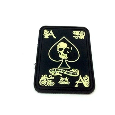Abbildung von Ace Of Spades Leuchten im Dunkeln Biker Airsoft PVC Patch Klett Emblem Abzeichen