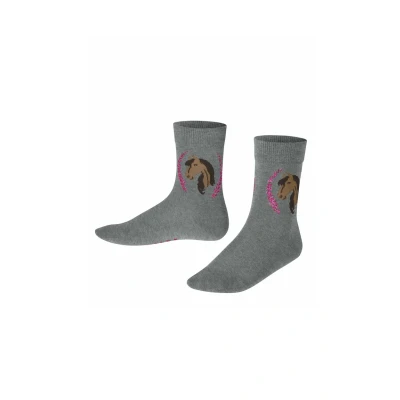 Abbildung von Falke Horse Socken für Kinder, Größe: 31/34, Light greymel