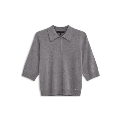 Abbildung von bugatti Kurzarm MIT Reissverschluss &amp; Kragen Poloshirt, Damen, Größe: XS, Grau