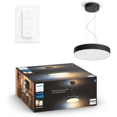 Abbildung von Philips Hue White Amb. Enrave Pendelleuchte schwarz 4500lm inkl. Dimmschalter