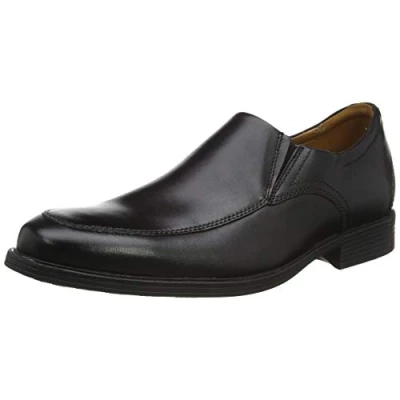 Abbildung von Clarks Herren Whiddon Step Slipper, Schwarzes Leder