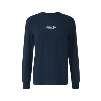 Abbildung von s.Oliver Longsleeve AUS MIT LOGO Langarmshirt, Herren, Größe: Large, Navy