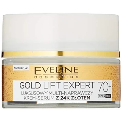 Abbildung von Eveline Cosmetics Gold Lift Expert Antifalten Stark straffende CREME TAG&amp;NACHT 70+ mit 24Karat 50ml
