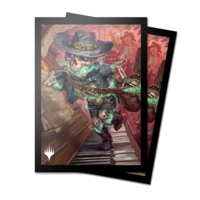 Abbildung von Ultra PRO Magic: The Gathering Outlaws of Thunder Junction 100ct ChromaFuion Standard Size Card Sleeves Ft. Tinybones, Protect &amp; Store Your Gaming Cards, MTG Matte Finish