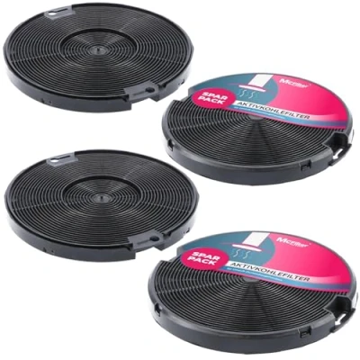 Abbildung von McFilter 4x Aktivkohlefilter Ø 150mm EFF75 für Dunstabzugshaube, Alternative AEG 405509371/2, Beko 9197059543, Faber 112.0067.944, Franke 112.0067.942, IKEA NYTTIG FIL 400 500, SMEG: KITFC155