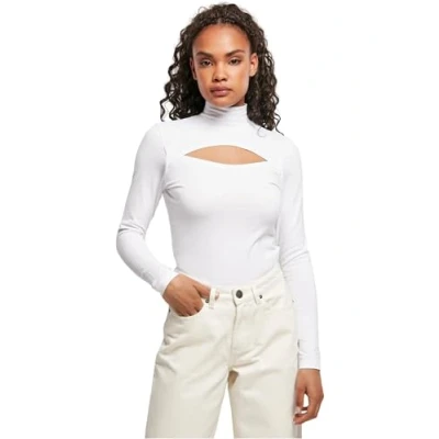 Abbildung von Urban Classics Cutout Turtleneck Langarmshirt, Damen, Größe: Small, White