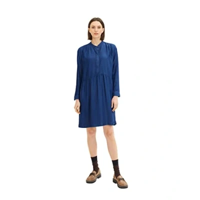 Abbildung von TOM TAILOR Damen 1035224 Jeanskleid mit Knopfleiste, 10113 Clean Mid Stone Blue Denim, 42