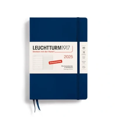 Abbildung von LEUCHTTURM1917 370496 Wochenkalender &amp; Notizbuch 2025, Medium A5 Hardcover 12 Monats Planer, 80 g, liniert Marine