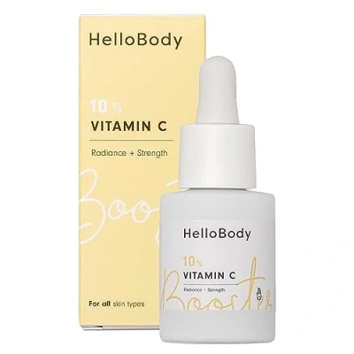 Abbildung von HelloBody 10% VITAMIN C Booster (15 ml) Gesichtspflege für intensive Feuchtigkeit Wake up Look alle Hauttypen Bekämpft Verfärbungen und schützt vor Hautalterung