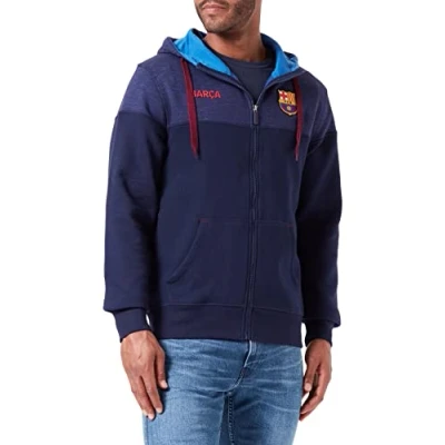 Abbildung von FCB Herren Sudadera Abierta Capucha Nº 2 (Nuevo Diseño) Kapuzenpullover, Marineblau, L