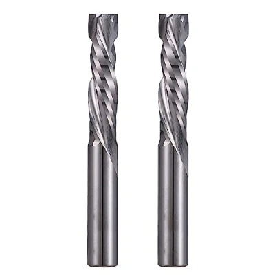 Abbildung von EU_HOZLY Spiralfräser Up&amp;Down Compression Bit 6 mm Schnittdurchmesser, Schaft, 25 Schnittlänge CNC Schaftfräser für Holzschnitzerei, Gravur, 2St