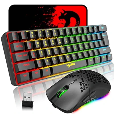 Abbildung von Mechanical Gaming Wireless Keyboard Bluetooth 5.0/2.4G USB Dual Modus 2200 mAh RGB LED Hintergrundbeleuchtung Kompakte vollständige Anti Ghosting Schlüssel Maus 750 leicht