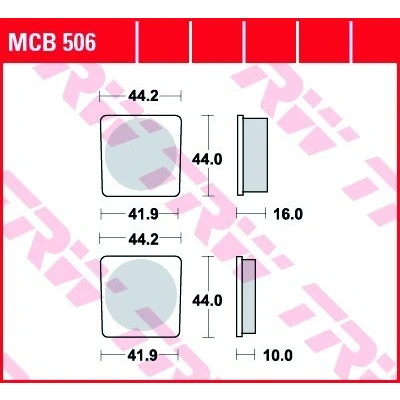 Abbildung von TRW Organic Allround MCB506 Bremsbelagsatz