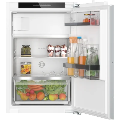 Abbildung von Bosch KIL22ADD1 Serie 6 Einbau Kühlschrank mit Gefrierfach, 88 x 56 cm Nische, 119 L Kühlen + 15L Gefrieren, VitaFresh XXL, Hochstabile Türeinsätze, Eco Airflow, LED Beleuchtung