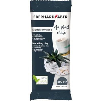 Abbildung von Eberhard Faber 570301 Modelliermasse lufttrocknend weiß, 500 g EFA Plast classic tonbasiert