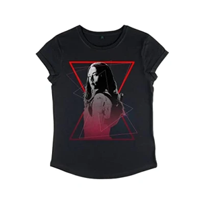 Abbildung von Marvel Black Widow Widows Symbol Women&#039;s Rolled sleeve S