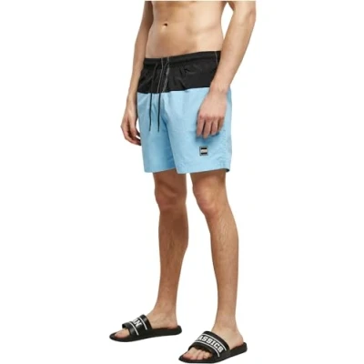 Abbildung von Urban Classics Block Badeshorts, Herren, Größe: Small, Balticblue black