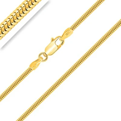 Abbildung von Planetys Schlangenkette Silber 925/1000 vergoldet 18 Karat Gelbgold Breite 2 mm 40 45 50 55 60 65 70 cm, Sterling