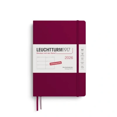 Abbildung von LEUCHTTURM1917 372527 Wochenkalender Medium (A5) 2026, 12 Monate, Port Red, Deutsch