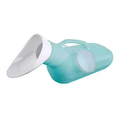 Abbildung von Maximex Urin Flasche Unisex Mintgrün, mit dichtem Verschluss und Skala bis 800 ml, auch für Damen geeignet, Maße (B x H T): 32,5 15 10 cm